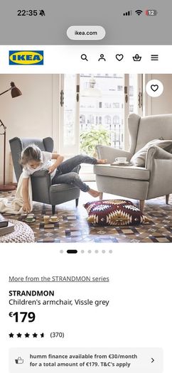 childrens armchair ikea grey.