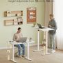 Standing Desk, Small Height Adjustable Desk with 3 Memory Heights 100cm Electric Sit Stand Table for Home Office Workstation, Compact Rising Computer Table for Small Spaces, White Image 6