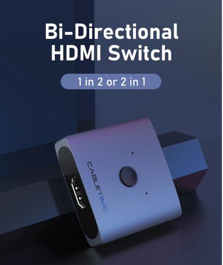 Cabletime 4K@60Hz HDMI 2.0 Bi-Directional Switch/KVM/Splitter Aluminum Alloy (Brand New/Warranty)