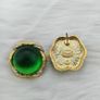 Kirks Folly Natural Green Chalcedony Stud Earrings Image 3
