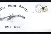 1988 Ireland Illustrated Envelope celebrating 40 Years of the Dublin Stamp Society 1948-1988 with Dublin cancel of 9th September 1988 tying 28p Olympics commemorative stamp