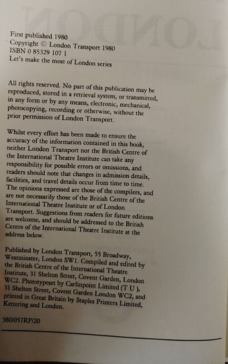 Vintage London Theatre Guide Lot - Stubbs Vol 1 No 1 & 1980 Transit Guide