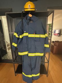 Genuine Firefighter Uniform and Helmet Halloween Costume