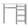 3 Piece Bar Set with Shelves Wood and Steel White Image 4