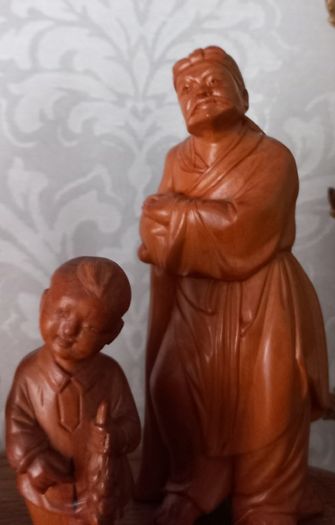 Chinese carved wood figures