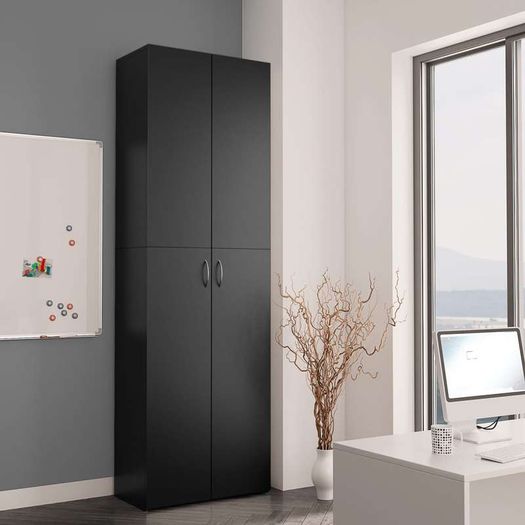 Office Cabinet Black 60x32x190 cm Chipboard