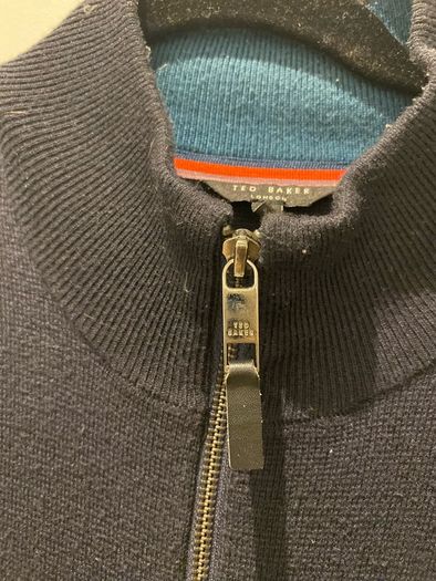 Ted baker mens navy knit zip up jumper