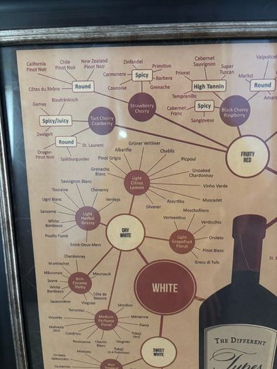 Large Framed Print of The Different Types of Wine