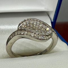 Diamonds Beautiful White Diamond Ring in Rhodium Overlay Sterling Silver
