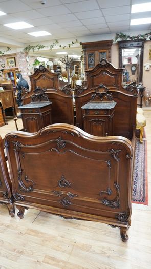 19th Century French / Belgian Walnut Twin Bedroom Suite