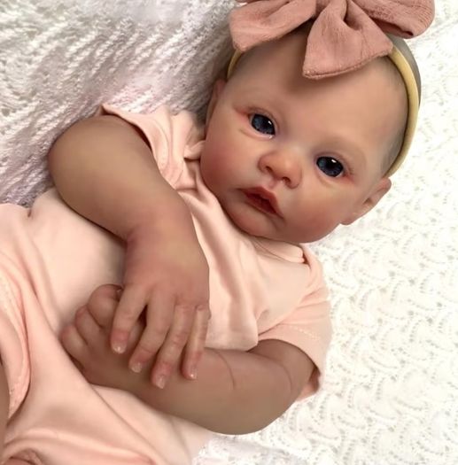 Reborn Baby Girl Doll 19 Inch, Soft Silicone & Vinyl Handmade Doll with Accents, Realistic Newborn Toy for Kids