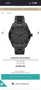 Armani Watch Black