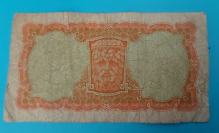 Irish 1968  X 5 Lavery ten shilling banknote in used condition