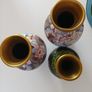 Vintage Chinese Cloisonne vases and plate Image 7