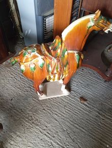 Vintage Chinese style glazed horse