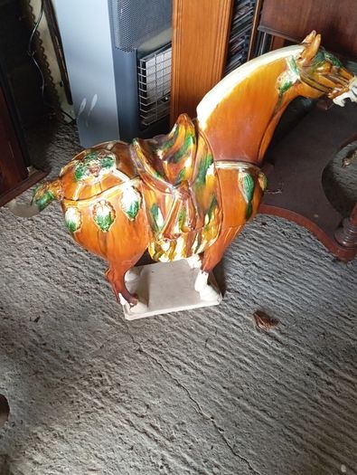 Vintage Chinese style glazed horse