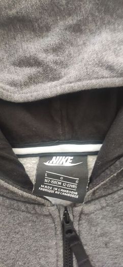 Nike Air Junior 1/4 Zip Hoodie Grey/Black.  Size L (147-158cm)