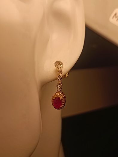 Petite Natural Ruby Drop Earrings