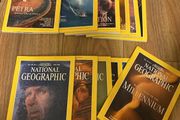Vintage National Geographic Magazine Complete 1998 Set 12 Issues with Original Leather Slipcases in good condition