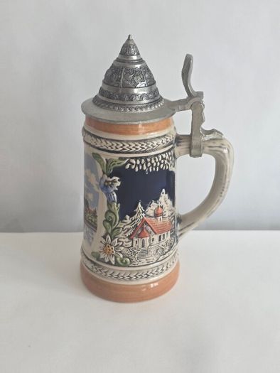 Gerz German beer stein pewter lid