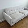 3 Seater Sofa Bed Light Grey Fabric Excellent Condition Image 2