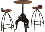 3sets Durable Recycled Wood Solid Bar Stool with Table