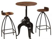 3sets Durable Recycled Wood Solid Bar Stool with Table