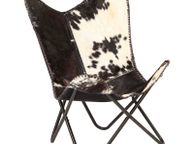 main image for ad Butterfly Chair Black and White Genuine Goat Leather