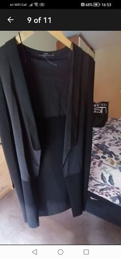 beautiful new zara black and charcoal long wastecoat
