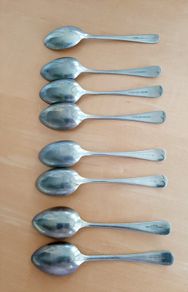 Vintage nickel silver teaspoons (8)
