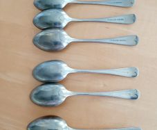 Vintage nickel silver teaspoons (8)