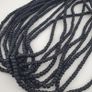 Antique African Style Dark Black Blue 5-6.6mm Glass Beads Necklace Strand Image 3