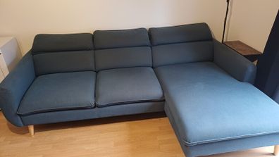 Blue fabric sofa