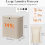 Lifewit 145L Double Laundry Basket with Lid Foldable and Handles - Brand New Image 2