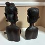 Pair of carved wooden busts Image 4