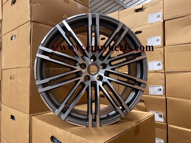 21" Inch Porsche Macan Turbo Style Alloy Wheels Gunmetal polished 5x112 66.6