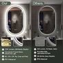 Oval Bathroom Mirror with LED Lights 600x1000mm, Bluetooth Led Mirror Bathroom with Memory, Anti-Fog, 3000K-6500K, Dimmable, HD Tempered Glass, IP44 Waterproof, Image 6