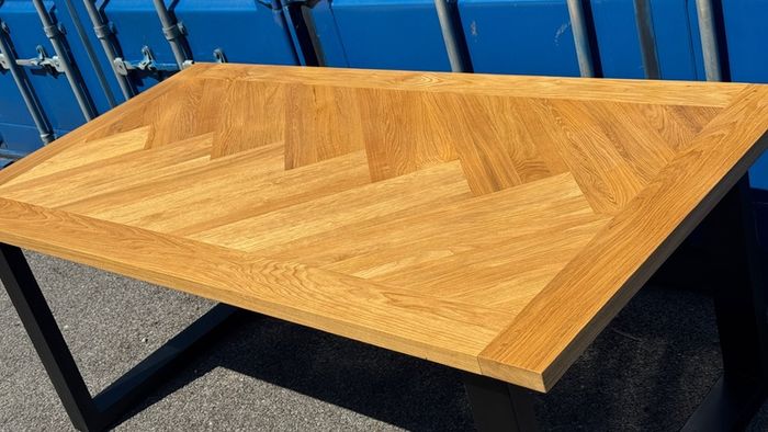 Herringbone Oak Dining Table, Ex Display