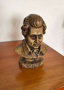 MOZART Carved Wood Bust