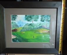 Nice golfing picture, water colour