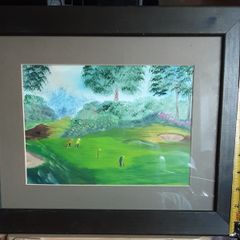 Nice golfing picture, water colour