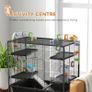 Large Hamster Cage, Gerbil Cage with Tubes, Storage Shelf, Ramps, Platforms, Running Wheel - Black Image 5