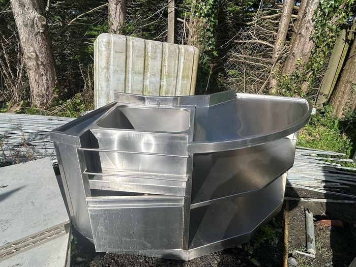 Stainless steal kitchen unit with sinks