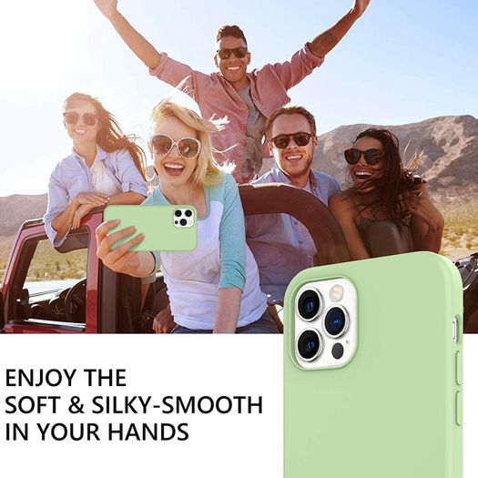 Liquid Silicone Case For iPhone 12 Pro Max Luxury Thin Soft Phone Cover New Matcha Green - FHT9IP12PMLK
