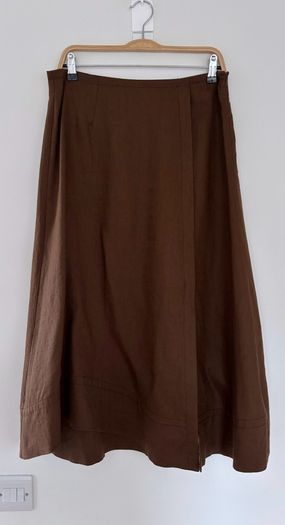 Jigsaw Linen Wrap Detail Midi Skirt
