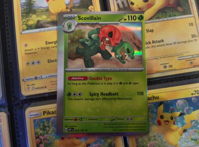 Scovillain ! Miscut Error ! Off Centre ! from Obsidian Flames Set ! 2023 ! Error Pokemon Card !