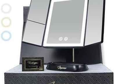 Luxurious Gold Trifold Vanity Mirror