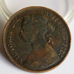 1882 Halfpenny Victoria Heaton mint Bronze