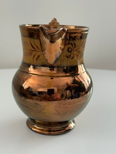 Antique Victorian Staffordshire Copper Lustreware Collection. 5 Pieces