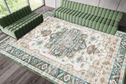 Vintage Area Rugs for Living Room - Traditional Extra Large Washable Soft Short Pile Rugs for Bedroom Classic Carpet for Kitchen Office Dining Room Non Slip Non Shedding, 160x230CM, Green